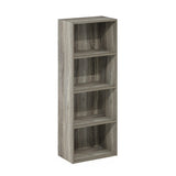 Furinno Luder 4-Tier Bookcase in French Oak - Stylish Storage Solution Furinno