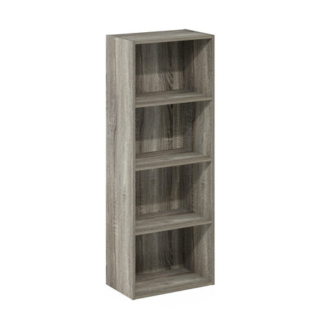 Furinno Luder 4-Tier Bookcase in French Oak - Stylish Storage Solution Furinno