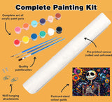 Meothan Jack Paint by Numbers Kits for Adults Beginners-Halloween Paint by Number for Adult, Adults Easy Canvas Paint by Numbers for Home Decor and Gifts 16X12 inch Nightmare Before Christmas Meothan