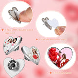 30 Pcs Sublimation Blank Pins DIY Button Badge Kit Sublimation Silver Blank Aluminum Sheet with Butterfly Pin Backs for DIY Craft Jewelry Lapel Making Supplies Valentines Day Gift(Heart, 0.75) Hanaive