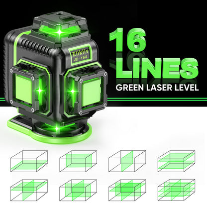 Laser Level 360 Self Leveling with Tripod, Elikliv 4D Laser Level, 165Ft Green Laser Level Lines Tool, 4x360° Cross Line Laser for Construction, Floor - WoodArtSupply