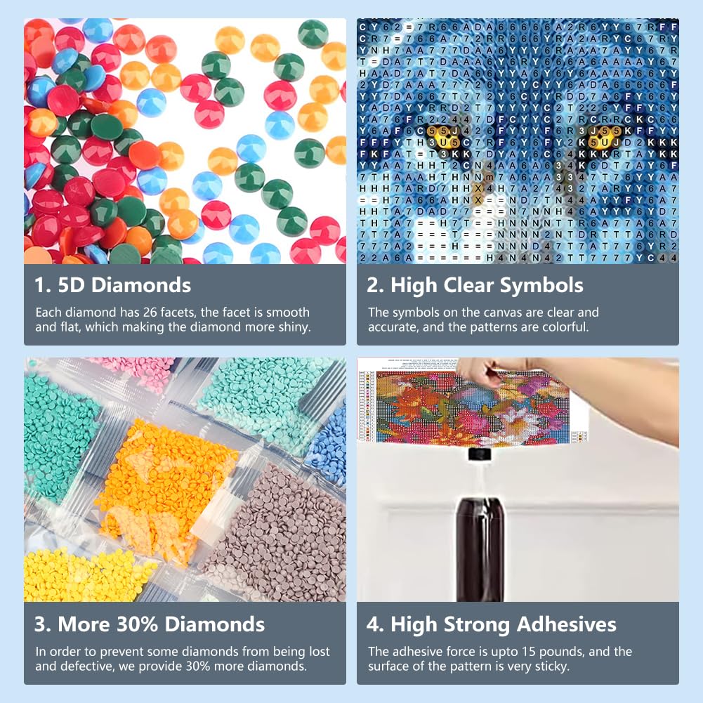 FHBUBPUP Wolf Diamond Painting Kits for Adults, Animal Diamond Art Kits for Beginners - DIY Full Drill Round Diamond Dot Gem Art, Craft Gift Suitable for Home Wall Decoration 12×12Inch FHBUBPUP