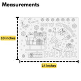 Iconikal Color-Your-Own 2-Sided Reversible Disposable Paper Place Mats, Christmas, 14 x 10-Inches, 22-Count Iconikal