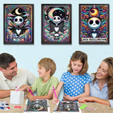 NEGEKFKX 3 Pack Halloween Diamond Art Kits for Adults Beginners,Horror Diamond Painting Kits for Adults,5D Full Drill DIY Diamond Dot Gem Art Kit Wall Home Decor Arts Craft 12x16 inch NEGEKFKX