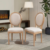 SoarFlash French Dining Chairs Set of 4, Vantage Dining Chair with Round Back, Farmhouse Country Dining Chair for Kitchen,Bedroom,Beige SoarFlash