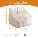 BYBYME Giant Bean Bag Chair for Adults and Kids, Large Comfy Cozy Beanbag, Floor Sofa for Teens, Living Room, Gaming, Reading, Beige BYBYME