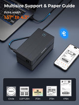 MUNBYN Bluetooth Thermal Label Printer, 130B Wireless 4x6 Shipping Label Printer for Shipping Packages Small Business Office or Home, Compatible with iPhone Android iPad Windows macOS Chrome Etsy eBay MUNBYN