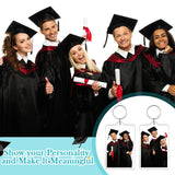 Wonderjune 25 Pcs Sublimation Keychain Blanks Acrylic Photo Insert Blank Keychain Fall Thanksgiving Christmas DIY Crafts Gifts Wonderjune