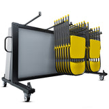 UPGORILO Folding Table and Chairs Cart - Innovative Mobile Chair Dolly, 42 Folding Chairs Capacity, Heavy Duty Metal Folding Chair Rack with Rubber Locking Wheels UPGORILO