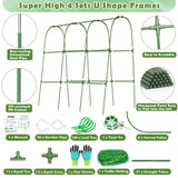 Cucumber Trellis for Raised Bed 65"×48", Garden Arch Trellis for Climbing Plants Outdoor, Metal Garden Trellis for Vegetables, Cucumber Trellis for Tomato, Bean, Pea, Grape, Plant, Squash Tetutor