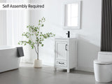 LUCKWIND 18" Bathroom Vanity with Sink Combo, Modern Bathroom Storage Painted Cabinet with Undercounter Ceramic Sink, Faucet and Drawers, White LUCKWIND