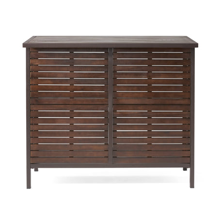 Christopher Knight Home Milos Acacia Bar Table, Dark Brown / Rustic Metal Christopher Knight Home
