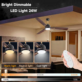 AUNLPB 60 inch Farmhouse Rustic Ceiling Fans with Lights, Solid Wood Ceiling Fan, Outdoor Ceiling Fans for Patios Waterproof, DC Reversible Motor High CFM Large Ceiling Fan for Exterior, Front Porch AUNLPB