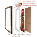 SESEAT 12x16 Picture Frame Rustic Brown, Display Pictures 9x12 with Mat or 12x16 without Mat, Photo Frames Wall Gallery, 1 Pack SESEAT