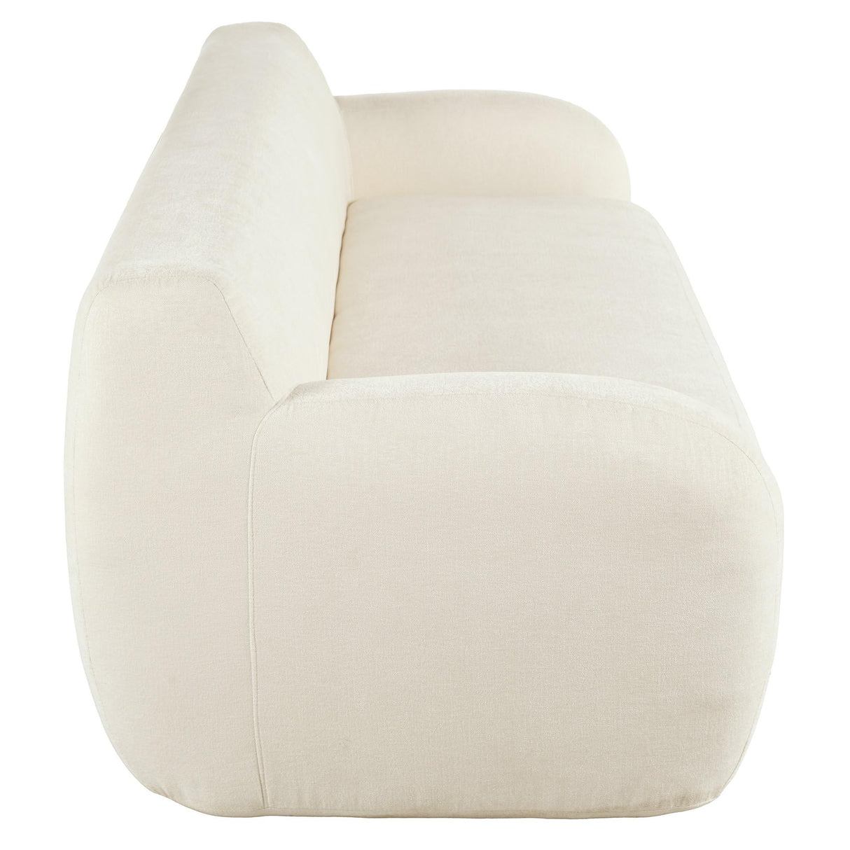 LUMISOL 81.5" Upholstered Curved Sofa Couch for Living Room, 3-Seat Minimalist Sofa, Modern Love Seat Furniture for Apartment Office Small Space, No Assembly Required, Beige LUMISOL