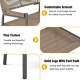 OPENAIRCOMFORT Outdoor Loveseat Bench,46.8 Inches Wicker Frame Patio Bench, All Weather Outdoor Bench with Rattan Backrest Armrests and Metal Legs for Lawn, Front Porch, Park, Yard OPENAIRCOMFORT