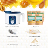 KQU Beeswax Candle Making Kit for Adults, 5lb Beeswax, LED Display Wax Melter, Cotton Wick, Wick Stickers KQU