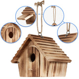 NATUREYLWL Bird House for Outside - Hanging Outdoor Birdhouse - Natural Wood Bird Nesting Box for Bluebirds, Hummingbirds, Finches, Wrens, Cardinals - Easy to Clean & Durable Garden Bird Shelter NATUREYLWL