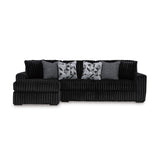 Signature Design by Ashley Midnight-Madness Contemporary L-Shaped 2-Piece Sectional Sofa with Chaise for Living Room, Black Signature Design by Ashley