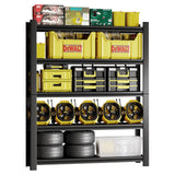 72" H Adjustable Garage Shelving 2500LBS Storage Shelves 5-Tier Heavy Duty Metal Shelves Organization Utility Industrial Shelves Rack for Garage Warehouse Pantry Basement,Black (19.6" D×59" W×72" H) Guomao