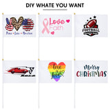 Remerry 100 Pieces Sublimation Flags Blank Small White Flags Mini DIY Flags on Stick Small Blank Flag Party Decorations for Parades Birthday Party Wedding Events Celebration Remerry