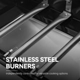 Royal Gourmet 4-Burner Propane Gas Grill with Warming Rack, Outdoor BBQ Grill with 34,000 BTUs Output for Patio Garden Barbecue Grilling, Black & Silver Royal Gourmet