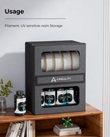 Creality Official Filament Storage Box, Moisture-proof and Dust-proof, Heavy Duty Metal Holder Rack for Filaments Organzied, 2-Tier Storage Shelves for 3D Printing Business, Studio, Office Workshop Creality
