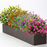 Grunyia 10 Bundles Artificial Fake Flowers, Faux Outdoor Plastic Plants UV Resistant Shrubs Outside Indoor Decorations (Pink-Eucalyptus) Grunyia
