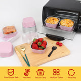 10oz Mini Cake Pans With Lids 40 Pack,LNYZQUS Aluminum Foil Square Brownie Baking Cups,Disposable 4”x4” Large Cupcake Pan,Jumbo Muffin Tin Ramekins Holders-Pink LNYZQUS