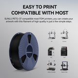 SUNLU Carbon Fiber Filament, PETG-CF 3D Printer Filament 1.75mm, Excellent Mechanical Properties, High Impact Strength, Heat-Resistant, Fit Most FDM Printers, PETG CF 1KG Spool. (Matte Black) SUNLU
