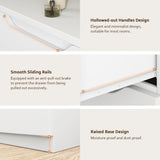 White Tall 5 Drawer Dresser for Bedroom with Hidden Storage Design, Large Modern Closet Dressers & Chests of Drawers with Cut-Out Handles, 27.6" L*15.8" W*45.3" H for Bedroom, Living Room, Nursery Jocoevol