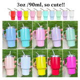 FunTrans 3oz Mini Tumbler Shot Glass with Straw and Lid, 10 Pack Stainless Steel Sublimation Shot Glasses with Handle for Wedding Party Whiskey Cocktail Bar FunTrans