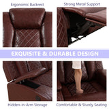 Anthato Power Recliner Sectional Sofa Set with LED, Luxury L-Shaped Reclining Sofa, Leather Reclining Corner Couch with Cup Holders/Storage/Charging Ports for Living Room/Home Theater, Burgundy Red Anthato