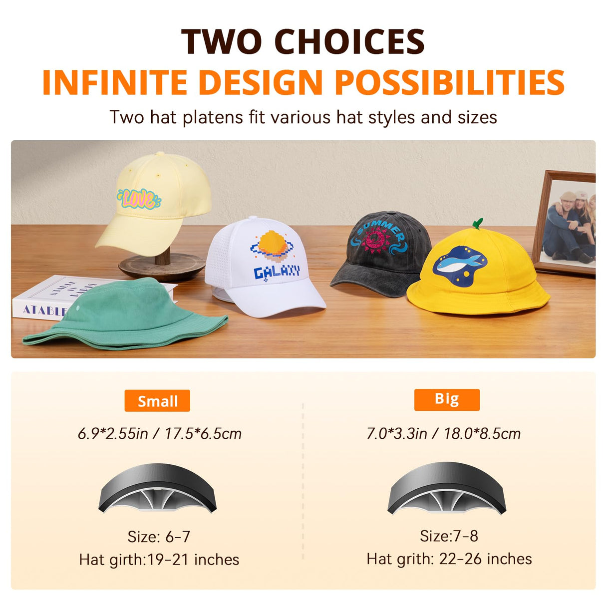 HTVRONT Hat Press Machine - Hat Press Heat Machine for Caps with 2 Platens & Caps Stretcher, Hat Heat Press Machine for Caps with Precise Temp&Timer Control for Heat Transfe Vinyl, Sublimation (Blue) HTVRONT