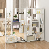 Giantex 47-Inch Bookshelf, Modern Wooden Geometric Bookcase with Open Shelves, Anti-Tipping Kits, Wood Book Case Shelf, Open Cube Storage Organizer Display Rack for Living Room Giantex