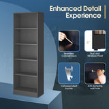 IRONMIX Metal Open Bookcase, 5-Tier Bookshelf with Adjustable Shelves, Black Bookshelf for Small Places, 70" 87 Tall Book Shelf, Curio Cabint Display Case for Home Office, Library, Living Room IRONMIX