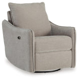 Signature Design by Ashley McBurg Contemporary Swivel Power Recliner with USB Ports, Light Gray Signature Design by Ashley