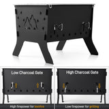 Odoland Camping Grill Portable Folding Charcoal Grills Backpacking BBQ Grill Campfire Grill with Carry Bag for Outdoor Cooking Hiking and Picnic Odoland