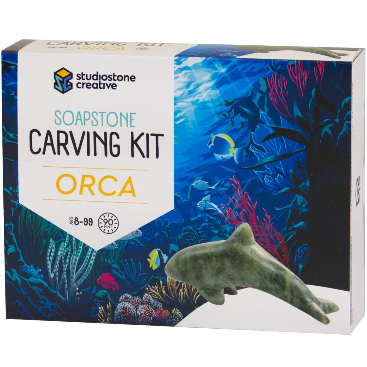 STUDIOSTONE CREATIVE DIY Arts & Crafts Carving Kit Kids Adults Orca Sculpture Soapstone STUDIOSTONE CREATIVE