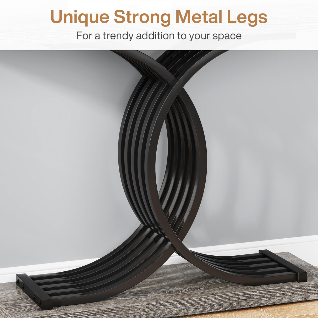 Tribesigns Industrial Entryway Table, 39-Inch Vintage Console Table Accent Table with Geometric Metal Legs, Narrow Wood Sofa Table Foyer Table for Entrance, Living Room (Gray & Black) Tribesigns