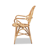 bali & pari Sheraton Modern and Contemporary Light Honey Rattan Dining Chair bali & pari