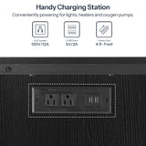 HOOBRO 20 Gallon Fish Tank Stand with Power Outlets and LED Light, Metal Frame Aquarium Stand, Reptile, Turtle Tank Stand with Cabinet Storage, 27.6'' L x 15.7'' W, 300 LBS Capacity, Black BB40UDFT01 HOOBRO