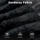 63" Cloud Loveseat Sofa in a Box for Living Room, Corduroy 2-Seater Boneless Couch 2 Throw Pillows, Modern Sponge Double Sofas with Deep Seat for Small Spaces, No Assembly Required (Black, 63 inch) KavlSean