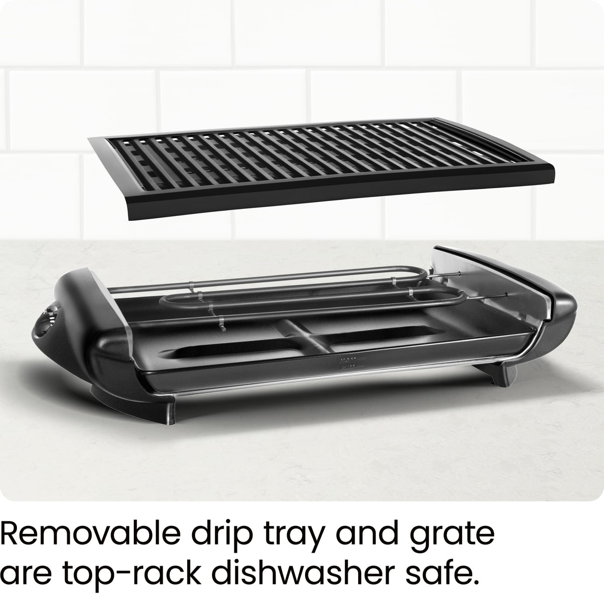 Chefman Electric Smokeless Indoor Grill w/ Non-Stick Cooking Surface & Adjustable Temperature Knob from Warm to Sear for Customized BBQing, Dishwasher Safe Removable Water Tray, Black Chefman