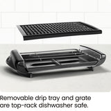 Chefman Electric Smokeless Indoor Grill w/ Non-Stick Cooking Surface & Adjustable Temperature Knob from Warm to Sear for Customized BBQing, Dishwasher Safe Removable Water Tray, Black Chefman