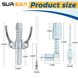 SURIEEN Grease Gun Accessory Kit, 90 Degree Grease Gun Coupler Adapter, Double Handles Grease Gun Coupler, Grease Needle, Needle Tip Dispenser, Fit 1/8" NPT Grease Gun SURIEEN
