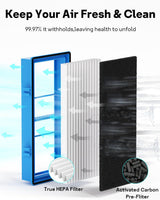 Aer1 Filter Replacement for Holmes Air Purifiers, 2 True HEPA Filters + 4 Carbon Booster Filters, HAPF30AT Leemone