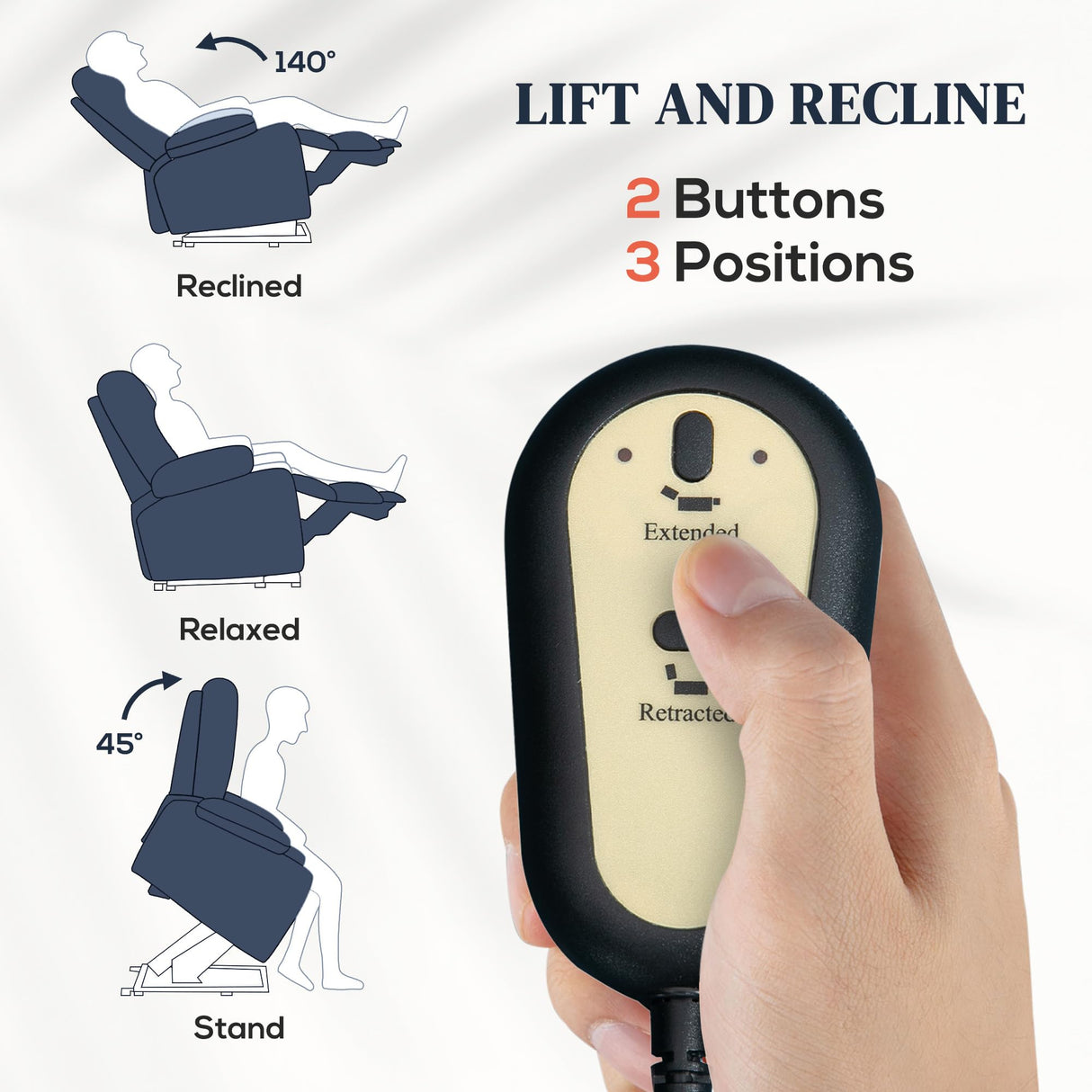 HOMCOM Power Lift Recliner Chair for Elderly, Fabric Lift Chair Sofa with Remote Control, Side Pockets, Pocket Spring, Tufted Back, Quick Assembly, Deep Blue HOMCOM