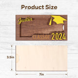 2024 Personalized Graduation Money Gift Holder, Custom Wooden Graduation Cash Holder Card Box, Class of 2024 Senior Gift for Graduates High School Students, Customize Present for Her Him Meigmi