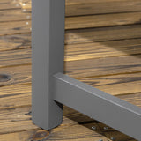 Outsunny 6 Piece Patio Dining Set, Outdoor Poplar Wood Furniture Set, Umbrella Hole Table and Chairs with Bench for Porch, Backyard, Balcony, Outside Garden, Dark Gray Outsunny